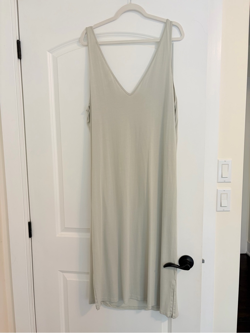 H&M Sage Green Sleeveless V-Neck Slip Dress